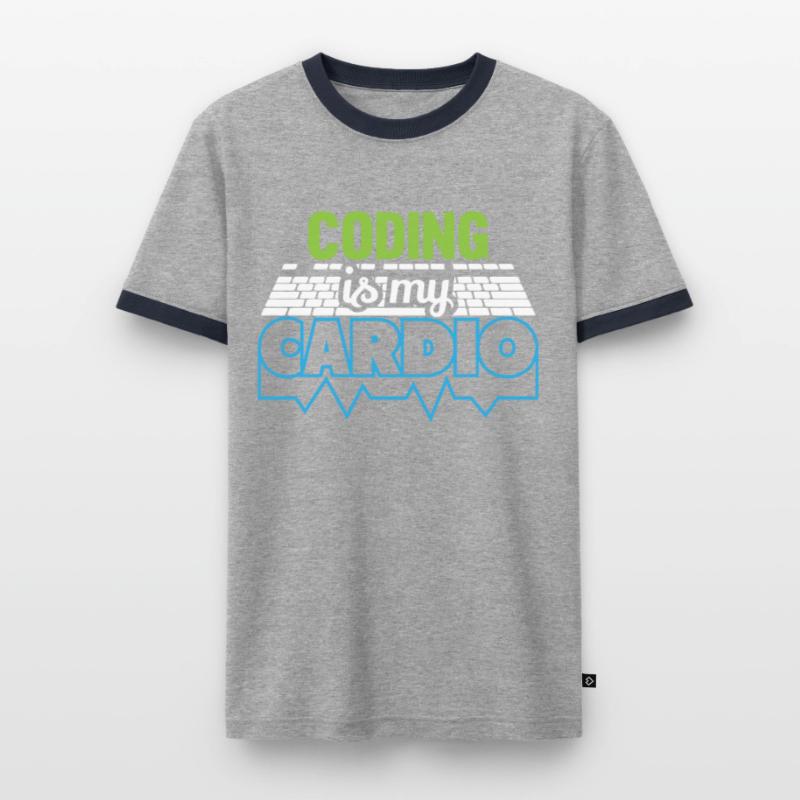 PROGRAMMERS Coding is my Cardio Funny Developer Men's Ringer Shirt