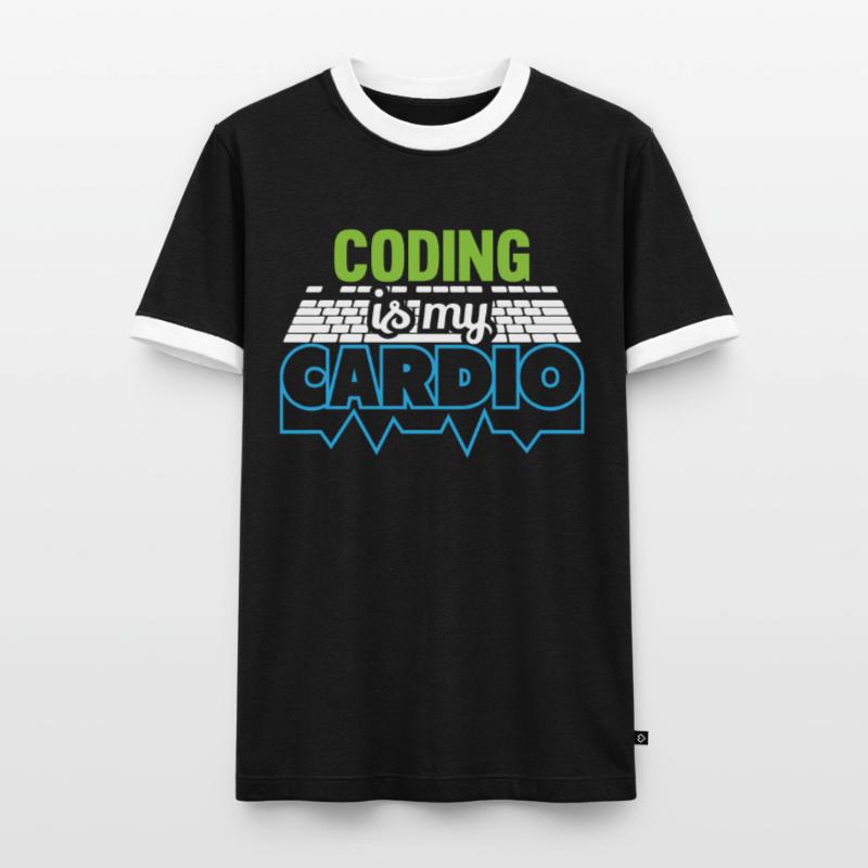 Programmierer Codierung ist mein Cardio Funny Developer Männer Kontrast-T-Shirt