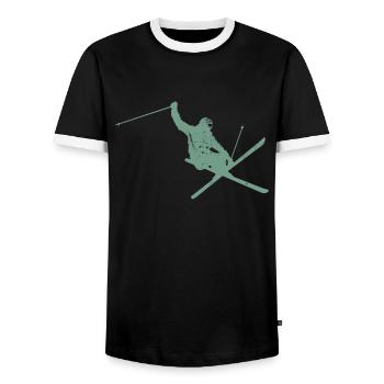 Freestyle ski jump cadeau vintage - T-shirt contrasté Homme - noir/blanc - Devant - AI Model Female 172 light (172cm) & AI Model Male 178 light (178cm)