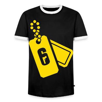 Rainbow six siege, Pro league, Renown Icon - T-shirt contrasté Homme - noir/blanc - Devant - AI Model Female 172 light (172cm) & AI Model Male 178 light (178cm)
