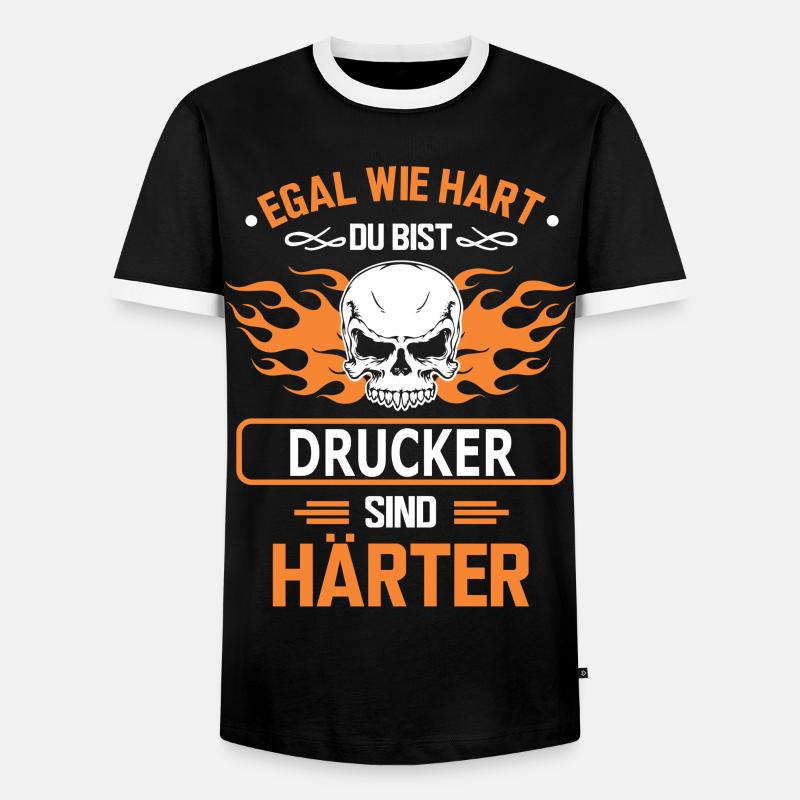 drucker - Männer Kontrast-T-Shirt - Schwarz/Weiß