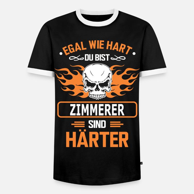 zimmerer - Männer Kontrast-T-Shirt - Schwarz/Weiß