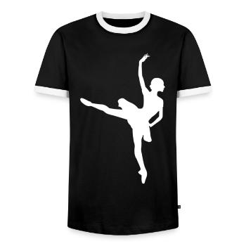 Danseuse ballerine - T-shirt contrasté Homme - noir/blanc - Devant - AI Model Female 172 light (172cm) & AI Model Male 178 light (178cm)