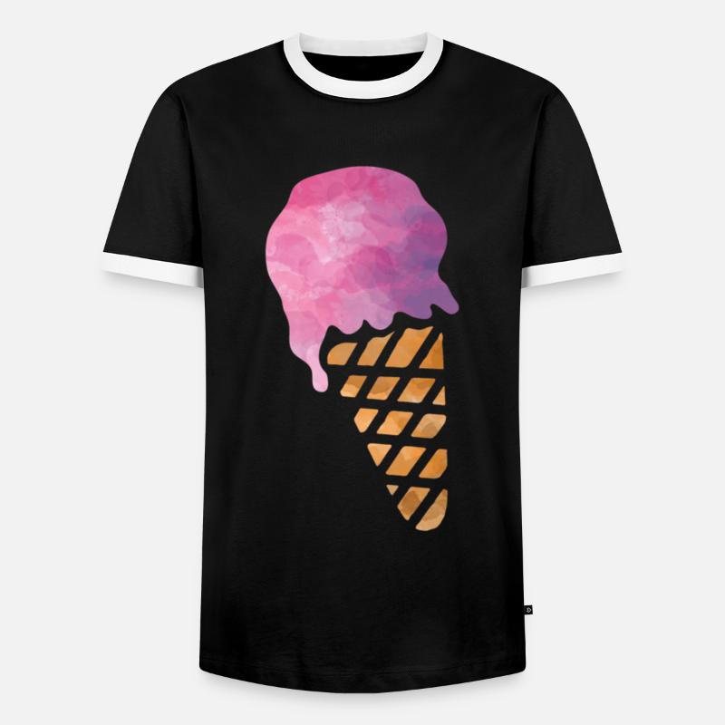 Eiscreme - Männer Kontrast-T-Shirt - Schwarz/Weiß