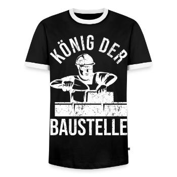 Maurer Maurermeister Bauarbeiter Handwerker - Männer Kontrast-T-Shirt - Schwarz/Weiß - Vorne - AI Model Female 172 light (172cm) & AI Model Male 178 light (178cm)