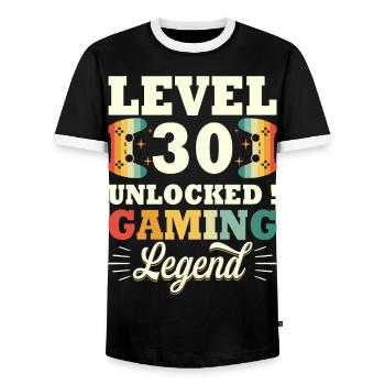 Legende Level 30 Jubiläum Gamer 30 Jahre - Männer Kontrast-T-Shirt - Schwarz/Weiß - Vorne - AI Model Female 172 light (172cm) & AI Model Male 178 light (178cm)