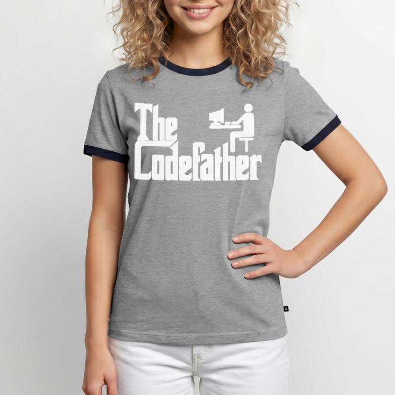 Le cadeau de codage PC Codefather Programmer T-shirt contrasté Homme
