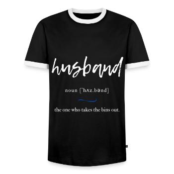 Mari (mari) Édition alambiquée Noir - T-shirt contrasté Homme - noir/blanc - Devant - AI Model Female 172 light (172cm) & AI Model Male 178 light (178cm)
