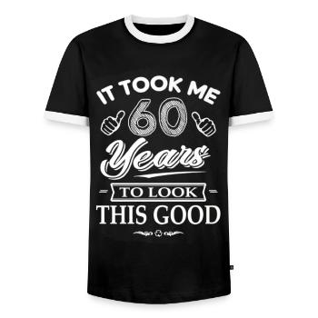 It Took Me 60 Years To Look This Good 60s Gift - Männer Kontrast-T-Shirt - Schwarz/Weiß - Vorne - AI Model Female 172 light (172cm) & AI Model Male 178 light (178cm)
