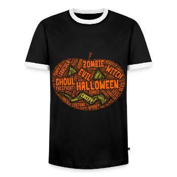 Halloween Halloween Halloween Halloween Halloween - T-shirt contrasté Homme - noir/blanc - Devant - AI Model Female 172 light (172cm) & AI Model Male 178 light (178cm)