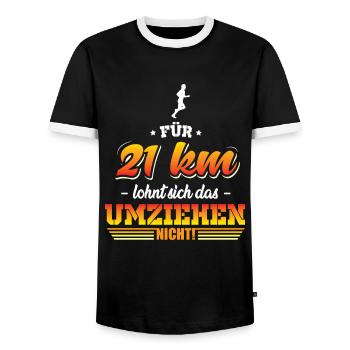 Marathon lustiger Spruch - Männer Kontrast-T-Shirt - Schwarz/Weiß - Vorne - AI Model Female 172 light (172cm) & AI Model Male 178 light (178cm)