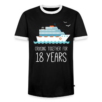 Cruising zusammen für 18 Jahre Hochzeitstag - Männer Kontrast-T-Shirt - Schwarz/Weiß - Vorne - AI Model Female 172 light (172cm) & AI Model Male 178 light (178cm)
