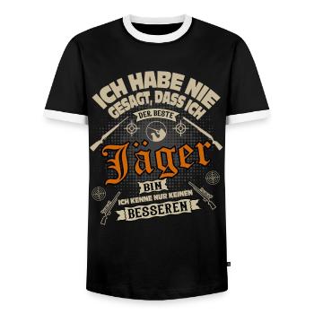 Wald Jäger Förster Jagd Humor Jägersprüche Hirsch - Männer Kontrast-T-Shirt - Schwarz/Weiß - Vorne - AI Model Female 172 light (172cm) & AI Model Male 178 light (178cm)