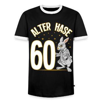 60 Geburtstag Geschenke lustig 60. Geburtstag Mann - Männer Kontrast-T-Shirt - Schwarz/Weiß - Vorne - AI Model Female 172 light (172cm) & AI Model Male 178 light (178cm)