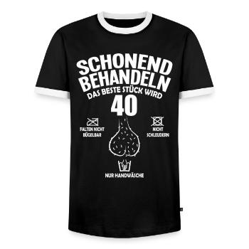 40 Geburtstag Geschenk Club der alten Säcke 40 - Männer Kontrast-T-Shirt - Schwarz/Weiß - Vorne - AI Model Female 172 light (172cm) & AI Model Male 178 light (178cm)