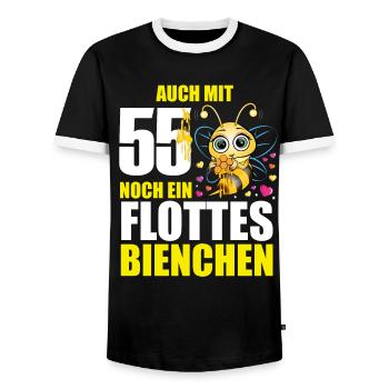 55 Geburtstag Frauen Geschenk lustig Biene Imker - Männer Kontrast-T-Shirt - Schwarz/Weiß - Vorne - AI Model Female 172 light (172cm) & AI Model Male 178 light (178cm)