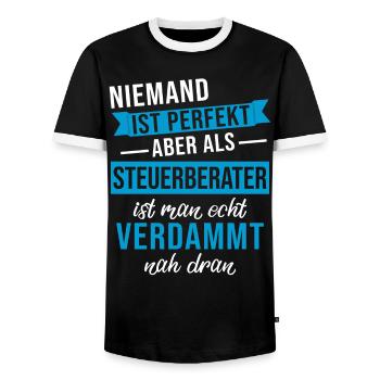 Lustiger Steuerberater Spruch Steuerberater - Männer Kontrast-T-Shirt - Schwarz/Weiß - Vorne - AI Model Female 172 light (172cm) & AI Model Male 178 light (178cm)