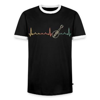 Ich Würde Lieber Mandoline Spielen - Männer Kontrast-T-Shirt - Schwarz/Weiß - Vorne - AI Model Female 172 light (172cm) & AI Model Male 178 light (178cm)