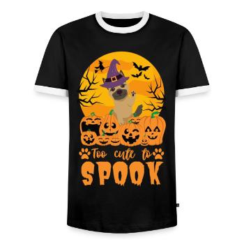 Mignon berger allemand Halloween Costume Chien - T-shirt contrasté Homme - noir/blanc - Devant - AI Model Female 172 light (172cm) & AI Model Male 178 light (178cm)