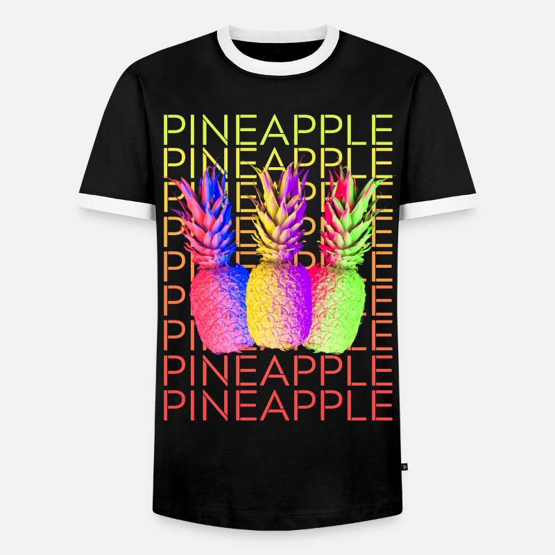 Pineapple Pineapple Summer Fruit - Men's Ringer Shirt - black/white