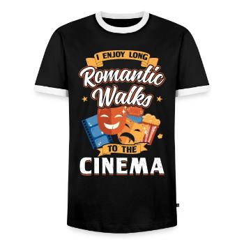J’aime les visites de cinéma romantiques - Cinéaste - T-shirt contrasté Homme - noir/blanc - Devant - AI Model Female 172 light (172cm) & AI Model Male 178 light (178cm)