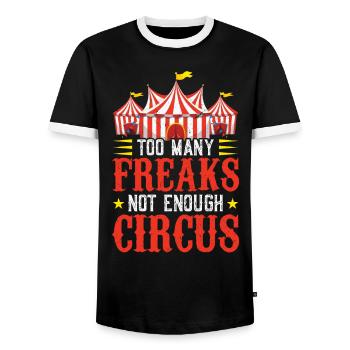 Trop de monstres, pas assez de cirque - T-shirt contrasté Homme - noir/blanc - Devant - AI Model Female 172 light (172cm) & AI Model Male 178 light (178cm)