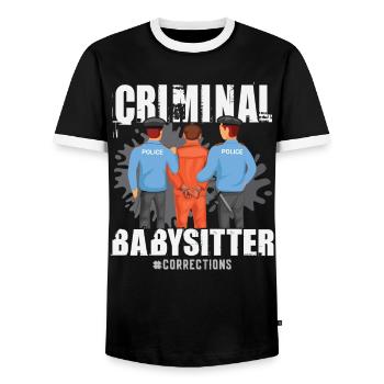Baby-sitter criminelle Alias Agent correctionnel - T-shirt contrasté Homme - noir/blanc - Devant - AI Model Female 172 light (172cm) & AI Model Male 178 light (178cm)