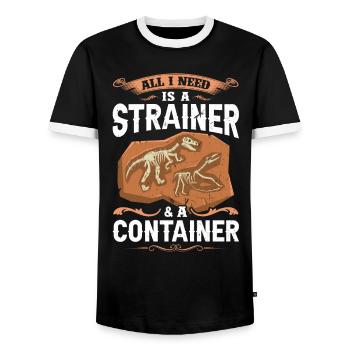 Ich Brauche Ein Sieb Und Ein Behälter - Männer Kontrast-T-Shirt - Schwarz/Weiß - Vorne - AI Model Female 172 light (172cm) & AI Model Male 178 light (178cm)