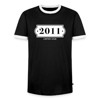 Drôle d’anniversaire numéro limité 2011 - T-shirt contrasté Homme - noir/blanc - Devant - AI Model Female 172 light (172cm) & AI Model Male 178 light (178cm)