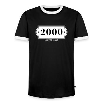 Funny Birthday Limited Numéro 2000 - T-shirt contrasté Homme - noir/blanc - Devant - AI Model Female 172 light (172cm) & AI Model Male 178 light (178cm)