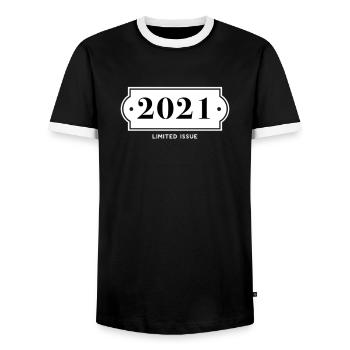 Drôle d’anniversaire numéro limité 2021 - T-shirt contrasté Homme - noir/blanc - Devant - AI Model Female 172 light (172cm) & AI Model Male 178 light (178cm)