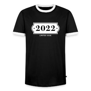 Drôle d’anniversaire numéro limité 2022 - T-shirt contrasté Homme - noir/blanc - Devant - AI Model Female 172 light (172cm) & AI Model Male 178 light (178cm)