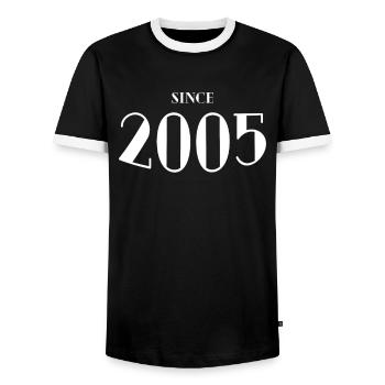 Lustiger Geburtstag seit 2005 - Männer Kontrast-T-Shirt - Schwarz/Weiß - Vorne - AI Model Female 172 light (172cm) & AI Model Male 178 light (178cm)