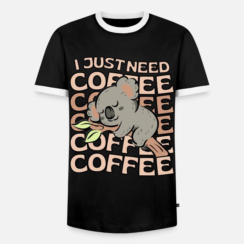 Koala Kaffee Koala Cafe - Männer Kontrast-T-Shirt - Schwarz/Weiß