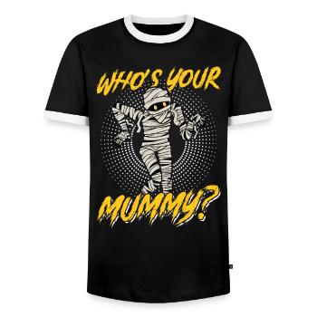 Wer Ist Deine Mumie - Ägyptologe - Männer Kontrast-T-Shirt - Schwarz/Weiß - Vorne - AI Model Female 172 light (172cm) & AI Model Male 178 light (178cm)
