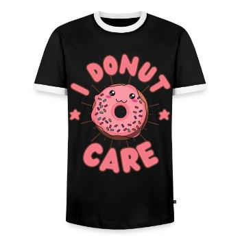 I Donut care Donut kawaii - T-shirt contrasté Homme - noir/blanc - Devant - AI Model Female 172 light (172cm) & AI Model Male 178 light (178cm)