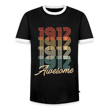 Drôle d’anniversaire génial 1912 - T-shirt contrasté Homme - noir/blanc - Devant - AI Model Female 172 light (172cm) & AI Model Male 178 light (178cm)