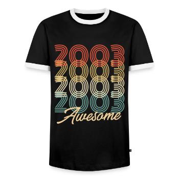 Drôle d’anniversaire génial 2003 - T-shirt contrasté Homme - noir/blanc - Devant - AI Model Female 172 light (172cm) & AI Model Male 178 light (178cm)