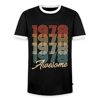 Drôle d’anniversaire génial 1978 - T-shirt contrasté Homme - noir/blanc - Devant - AI Model Female 172 light (172cm) & AI Model Male 178 light (178cm)