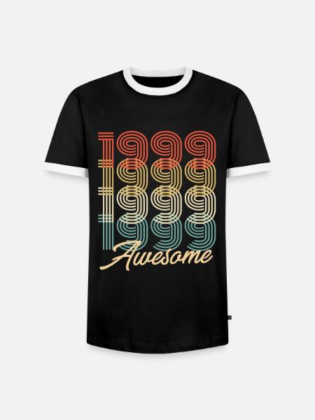 Funny Birthday Awesome 1999 - Men's Ringer Shirt - black/white