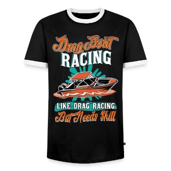 Drag Boat Racing - Wie Drag Racing, Erfordert Aber - Männer Kontrast-T-Shirt - Schwarz/Weiß - Vorne - AI Model Female 172 light (172cm) & AI Model Male 178 light (178cm)