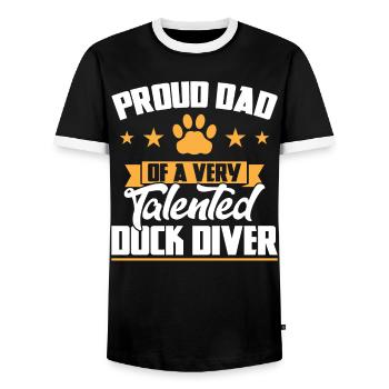 Fier père d’un chien très talentueux - T-shirt contrasté Homme - noir/blanc - Devant - AI Model Female 172 light (172cm) & AI Model Male 178 light (178cm)