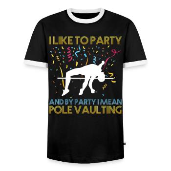 Stabhochsprung Ist Meine Party - Stabspringen - Männer Kontrast-T-Shirt - Schwarz/Weiß - Vorne - AI Model Female 172 light (172cm) & AI Model Male 178 light (178cm)