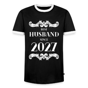 Meilleur mari depuis l’anniversaire de mariage 2027 - T-shirt contrasté Homme - noir/blanc - Devant - AI Model Female 172 light (172cm) & AI Model Male 178 light (178cm)