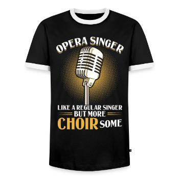 Opera - Like A Regular Singer But More CHOIRsome - Men's Ringer Shirt - black/white - Front - AI Model Female 172 light (172cm) & AI Model Male 178 light (178cm)