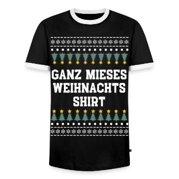 Ganz mieses Weihnachtsshirt - Männer Kontrast-T-Shirt - Schwarz/Weiß - Vorne - AI Model Female 172 light (172cm) & AI Model Male 178 light (178cm)