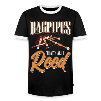 Bagpipes - That's All I Reed - Bagpiper - Männer Kontrast-T-Shirt - Schwarz/Weiß - Vorne - AI Model Female 172 light (172cm) & AI Model Male 178 light (178cm)