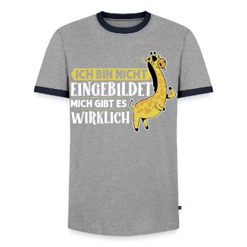 Ich Bin Nicht Eingebildet Mich Gibt Es Wirklich - Männer Kontrast-T-Shirt - Grau/Navy  - Vorne - AI Model Female 172 light (172cm) & AI Model Male 178 light (178cm)