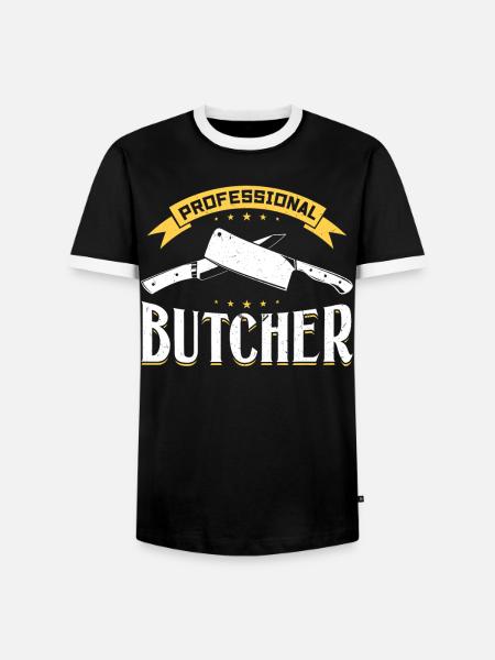 Professional Butcher - Meat Cutter - Männer Kontrast-T-Shirt - Schwarz/Weiß