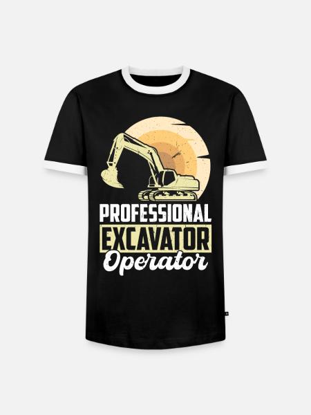 Professional Excavator Operator - Männer Kontrast-T-Shirt - Schwarz/Weiß